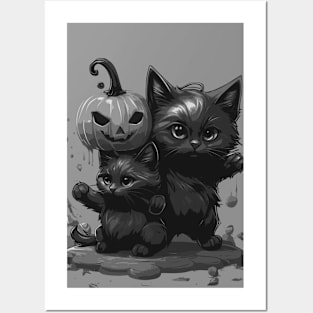 Playing Pumpkin B&W Posters and Art